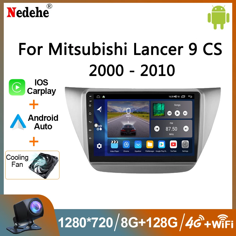 

8+128G For Mitsubishi Lancer 9 CS 2000-2010 Android 10 Car Radio Carplay Multimedia Video Player 2Din GPS Stereo DVD Head Unit