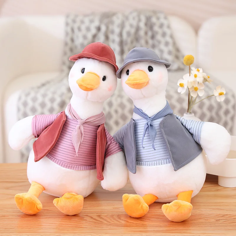 

30/45/55CM Adventure Duck Plush Toys Soft Stuffed Cartoon Animal Dressed Duck Doll Home Decor Birthday Gift for Kids