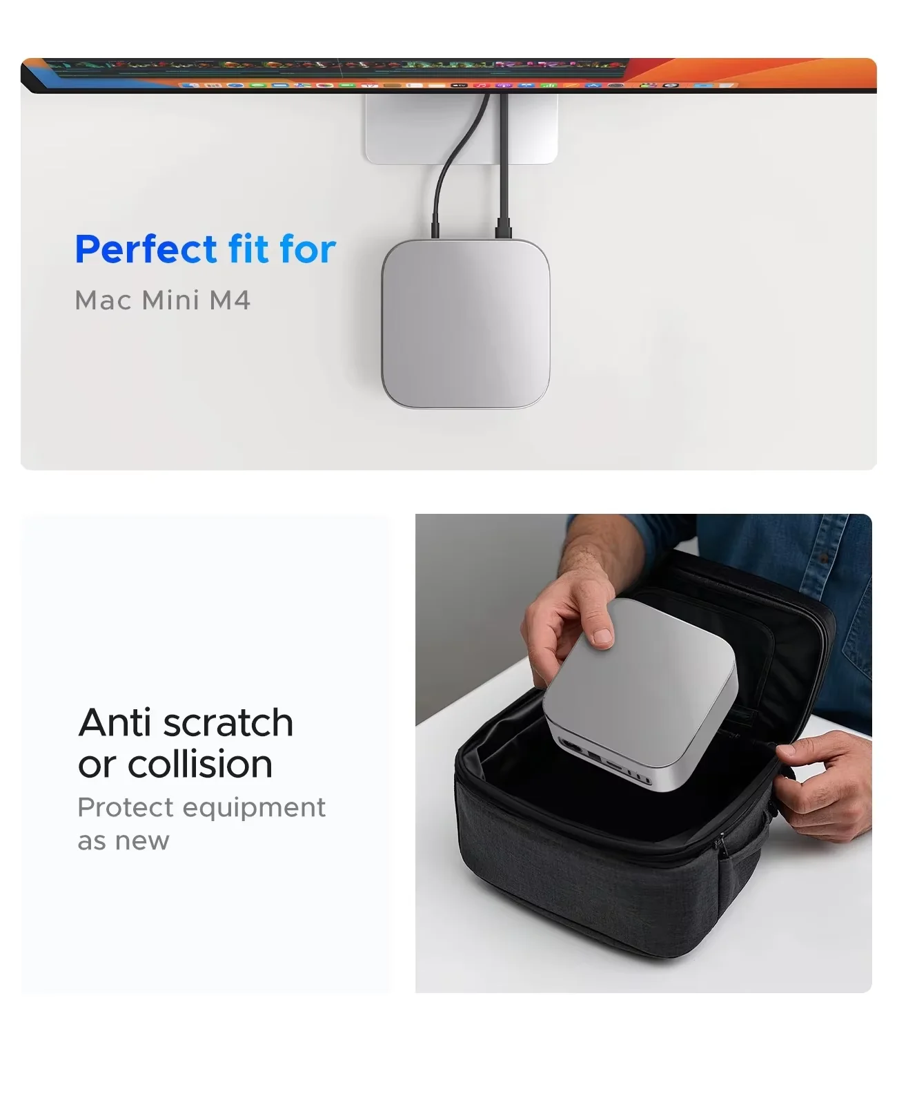 Фото Мини-чехол ORICO для Mac Mini M4/M4 Pro, простой в установке, устойчивый к царапинам, износостойкий, водонепроницаемый защитный корпус из силикона/ТПУ №4