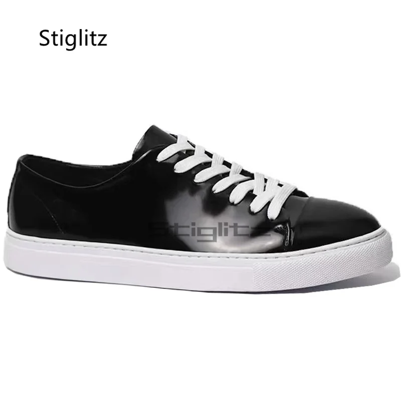 Кроссовки мужские из воловьей кожи модельные дышащие кеды повседневная