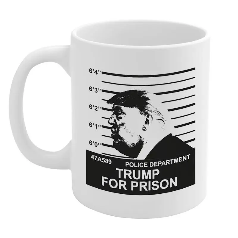 

Trump Coffee Mugs Ceramic Coffee Tea Cup Creative Drinkware Coffee Mug Large Capacity Mugshot Trump Cup Durable Travel Tea Mug