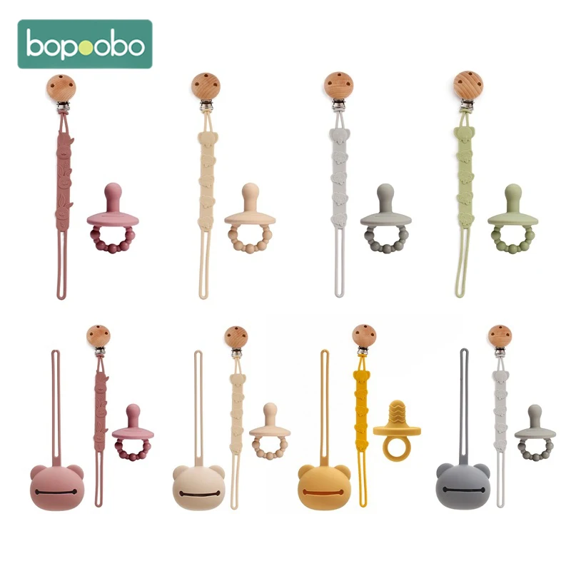 3pc/Set Pacifier Clips Chain Storage Kit Silicone Beads BPA Free DIY Dummy Clip Holder Soother Chain Baby Teething Toy Chew Gift