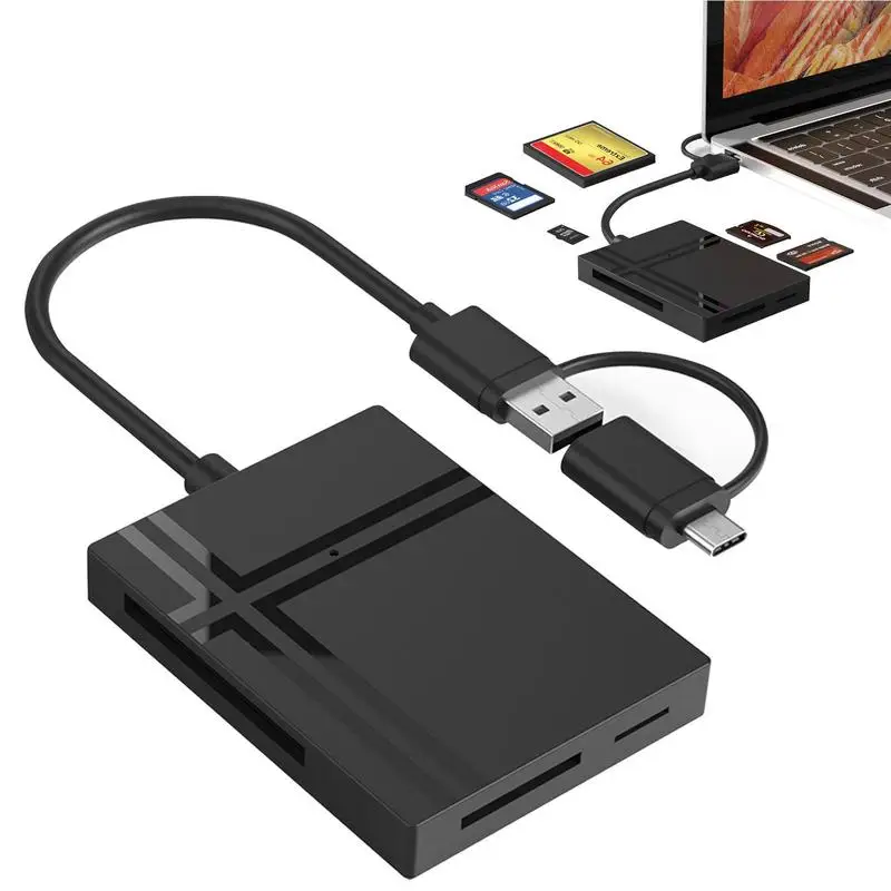 

Устройство для чтения карт памяти 5 в 1, док-станция с USB C на многопортовый адаптер, совместимый с ноутбуками с USB C и другими устройствами типа...