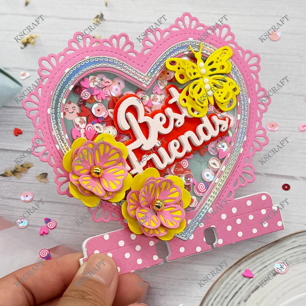 KSCRAFT элегантное сердце Memorydex режущие штампы трафареты для DIY Скрапбукинг