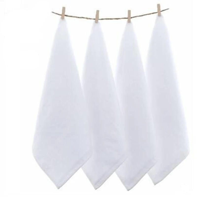 

All cotton Hotel white square towel 30x30 small towel square handkerchief thickened wash face water absorption does not lose hai