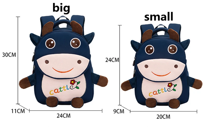 School Anime Backpack for Girls Boys Cute Kids School Bag Cattle Cow Children Schoolbag In Kindergarten Preschool Bag Travel Bag