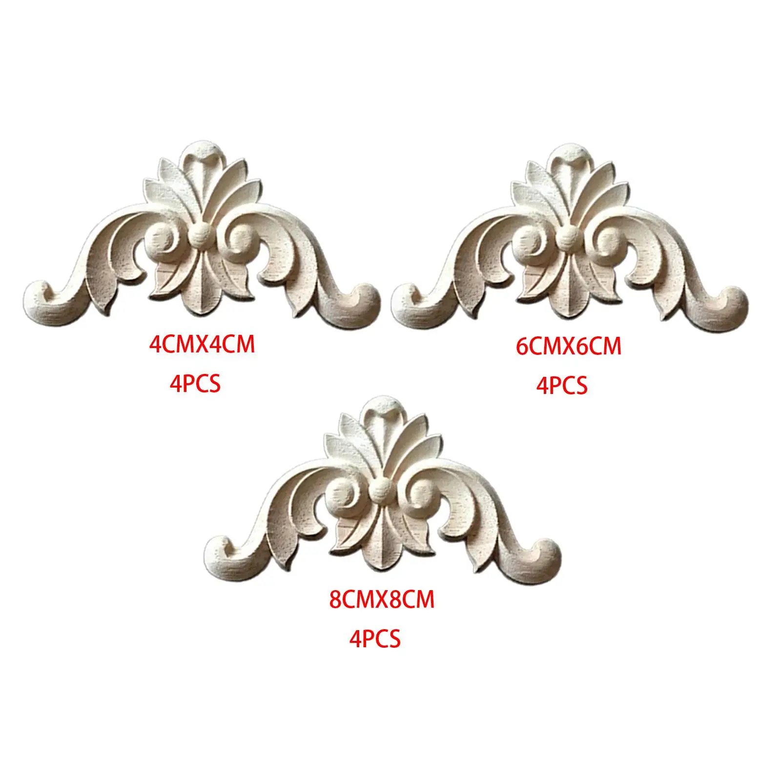 

4x деревянная резная аппликация фигурка резьба переводная картинка для украшения стен