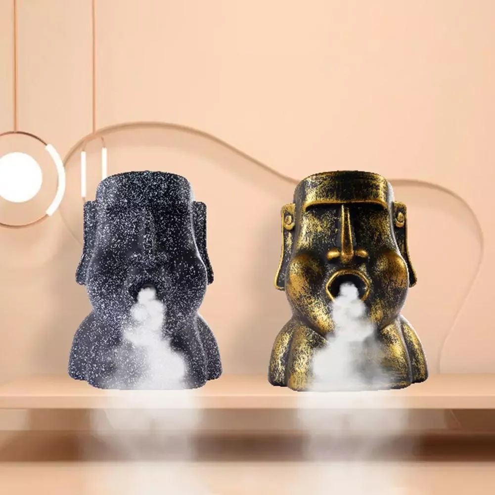 

Stones Statue Mini Air Humidifier Easter Island Portrait Stone Retro Ornaments Home Decor Aromatherapy Essential Oil Diffuser