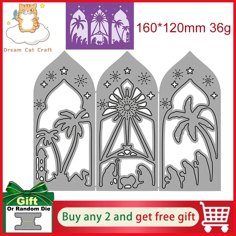 

Металлические пресс-формы 2022 трафареты три сцены рождены Святая ночь высечка пресс-форма карточка бумага ремесло нож Лезвие пробойник траф...