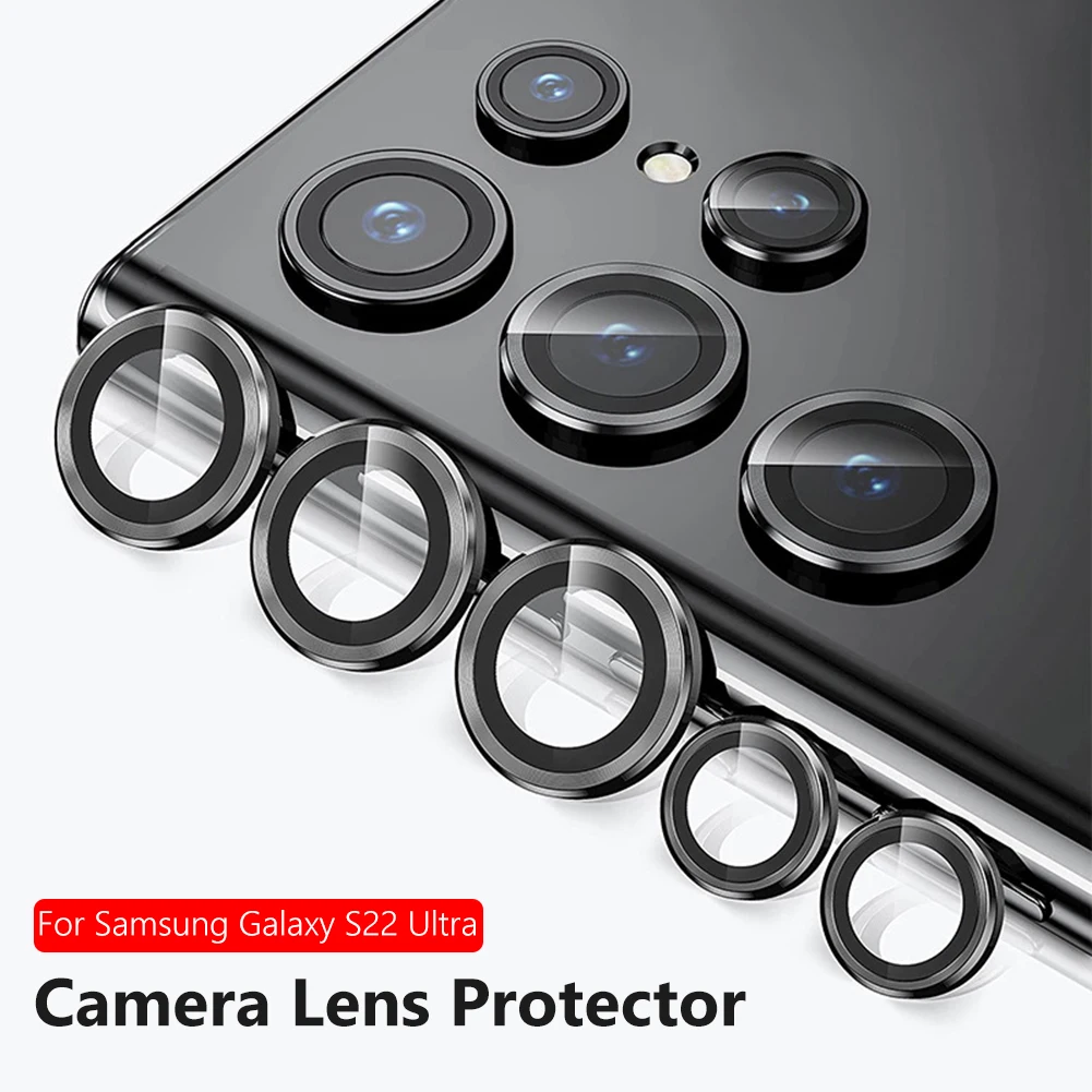 

For Samsung Galaxy S22 Ultra Camera Lens Protectors Camera Metal Ring Glass Protective Cap for Samsung Galaxy S22 Ultra Cover