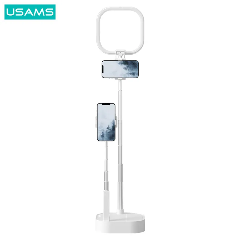 

USAMS LED Video Light Desktop Panel Light Dimmable Dual Retractable Phone Holders With Remote Control For Youtube Live Broadcast