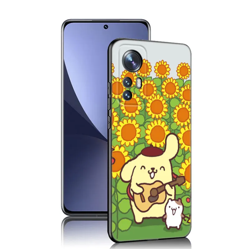 Черный телефонный чехол Sanrio с помпоном purin Dog Для Xiaomi Mi 9 SE 8 10 10T 11 12 13 Lite 9T 11T 12S 12T 13T 14