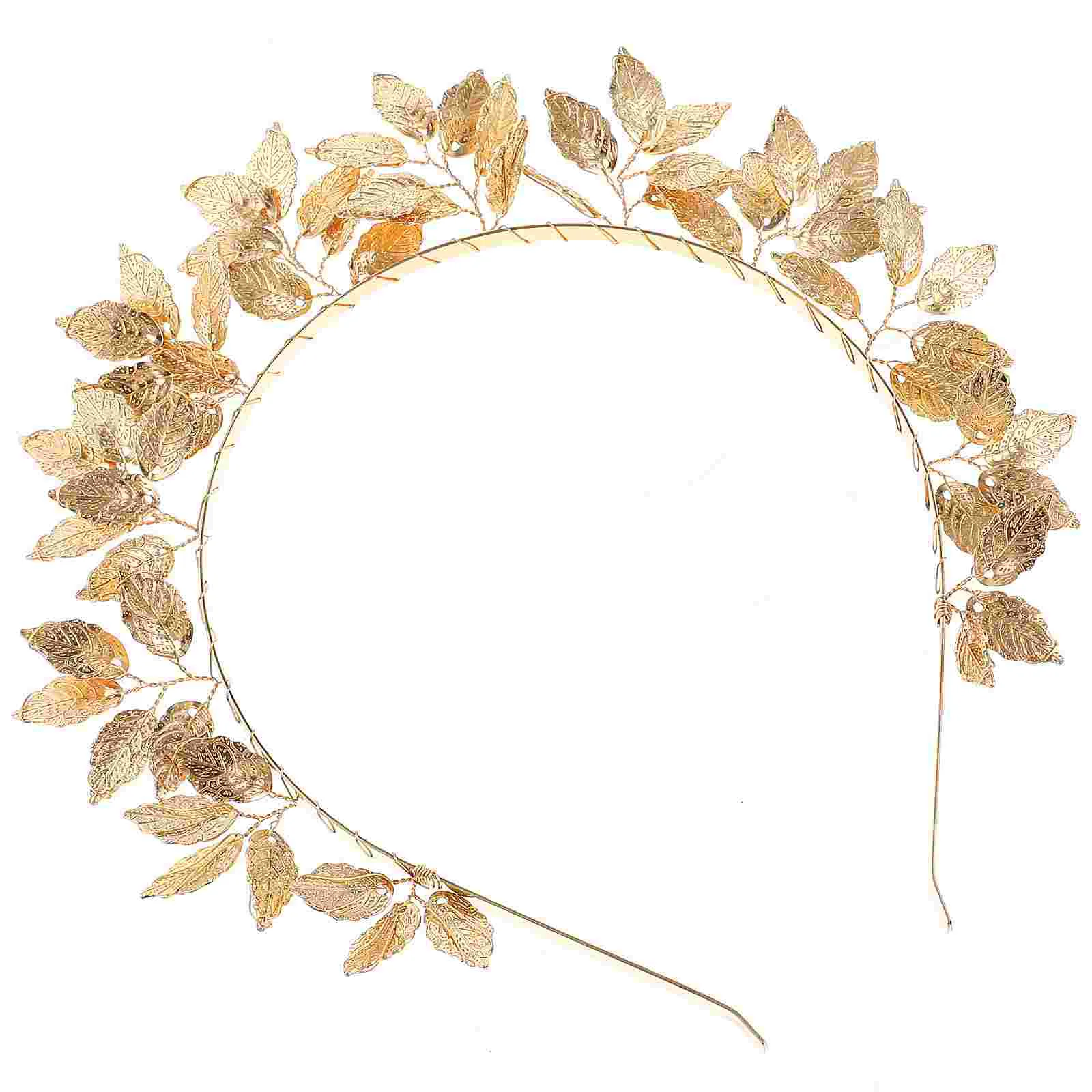 

Fashion Shiny Leaves Headband Roman Goddess Headpiece Tiara Elegant Leaves Headdress for Women Girls