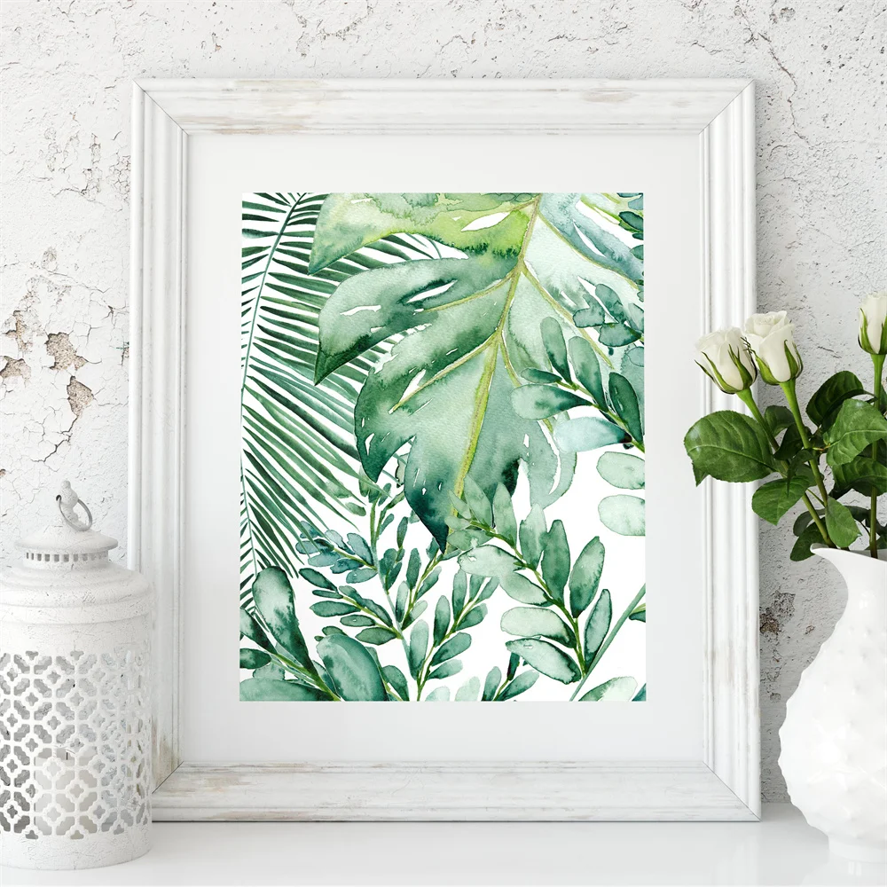 

Tropical Banana Leaf Wall Art Decorative Drawing Palm Leaf Poster Printing For Living Room Home Decor