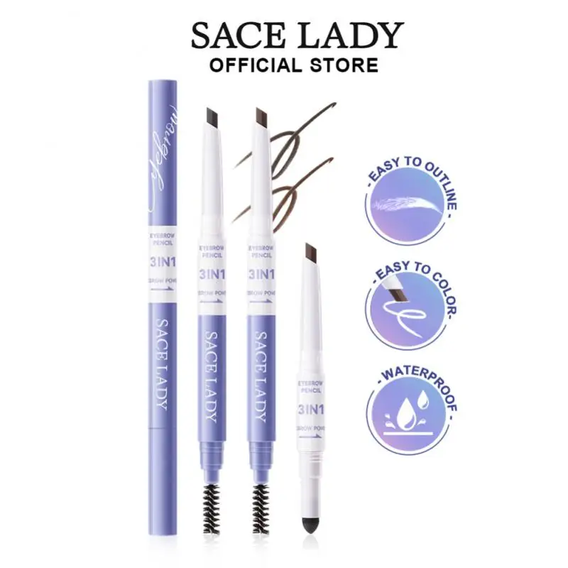 

Gray Brown Natural Eyebrow 3 In 1 Eyebrow Pencil 1pcs Eyebrow Pen With Brush Eyebrow Enhancers Waterproof Eyebrow Pen Cosmetics