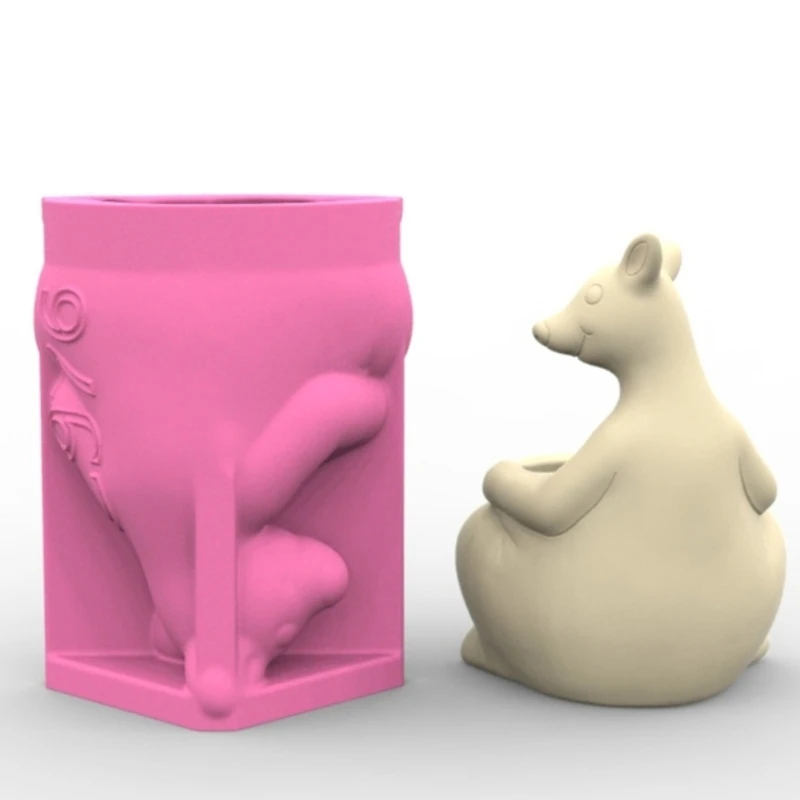 3D держатель для ручки с животными УФ-кристалл эпоксидная форма кенгуру цементная