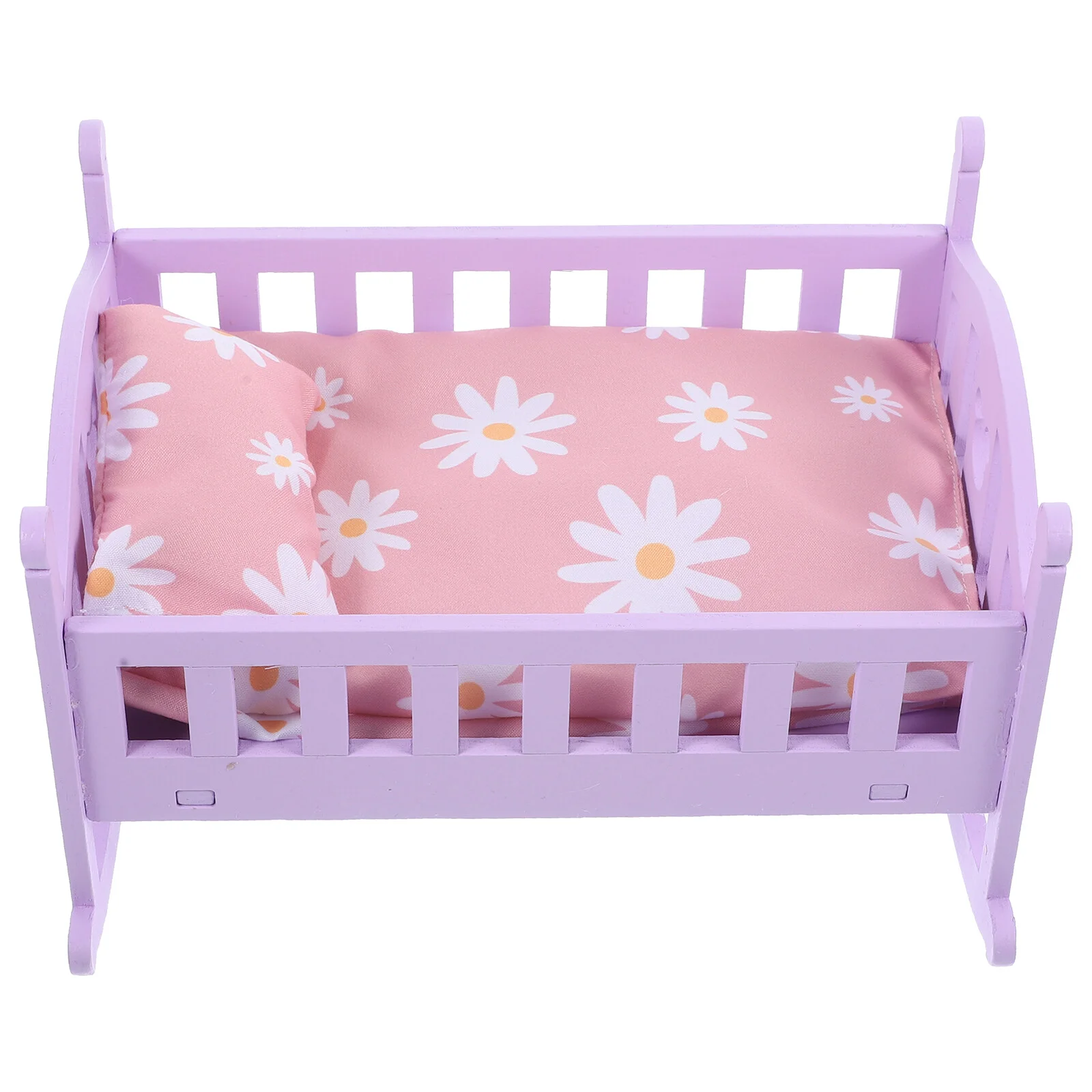 

1 Set Wooden Miniature Cradle Decor Wooden Cradle Furniture Mini House Accessory