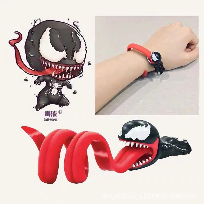 

Anime Figure Venom The Avengers Venom USB Cable Wire Data Line Holder Car Accessories Cable Kids Toy Decoration Dolls Gifts