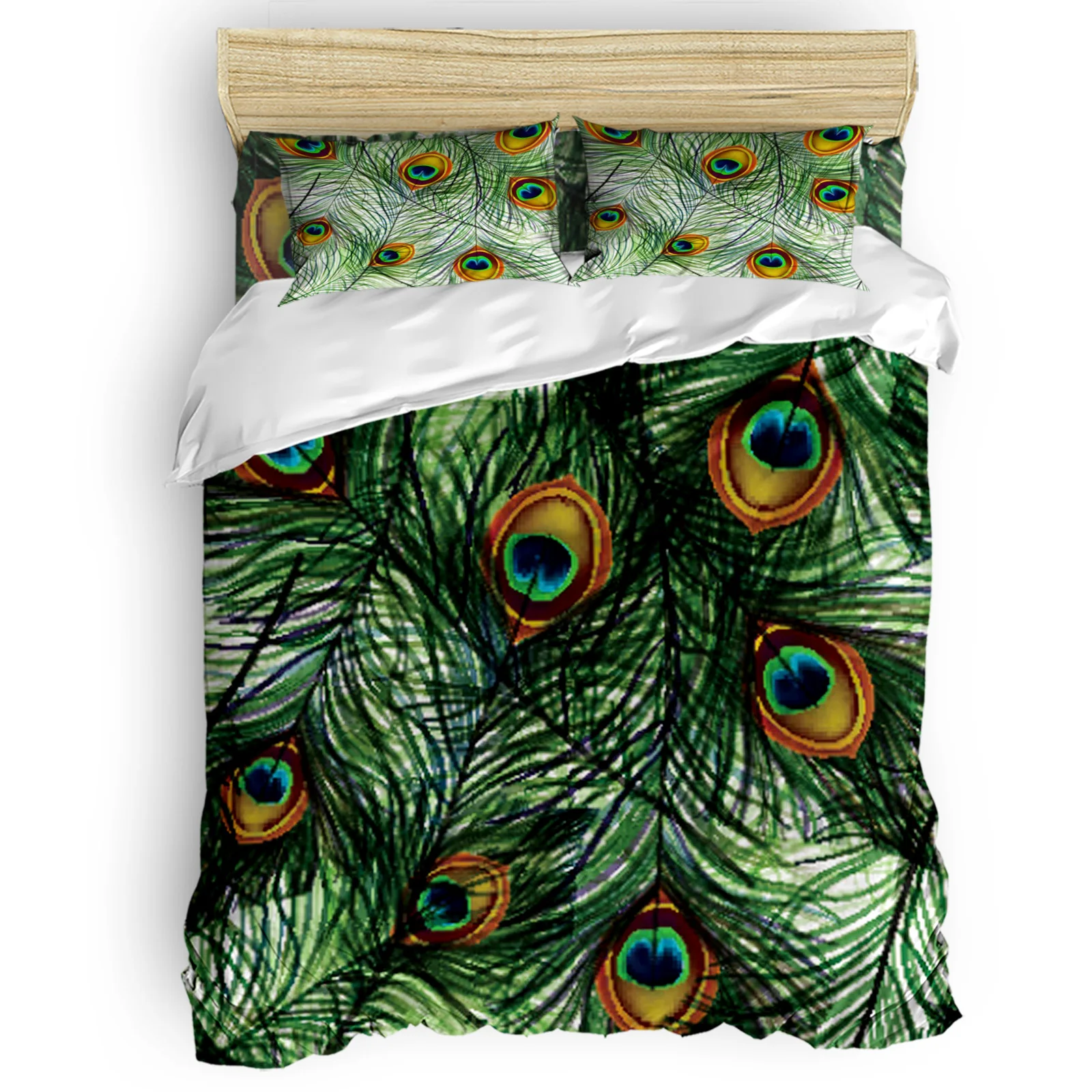 Комплект постельного белья с перьями и павлином | Дом сад