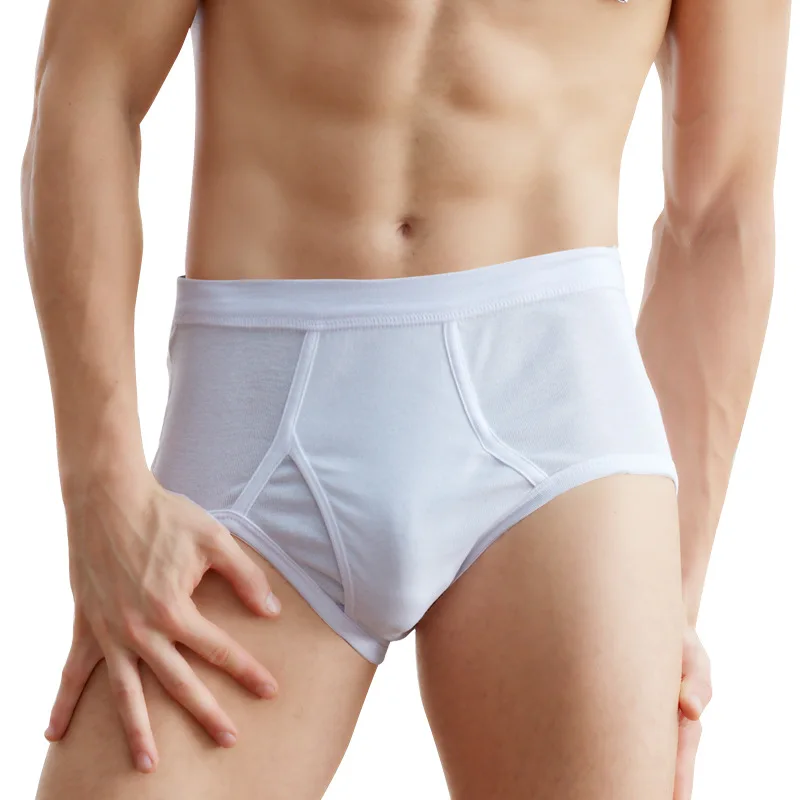 

Solid Color Fat Men's Underwear Mens Underpants 100% Cotton Comfortable Breathable Loose Large Size Men Briefs Panties