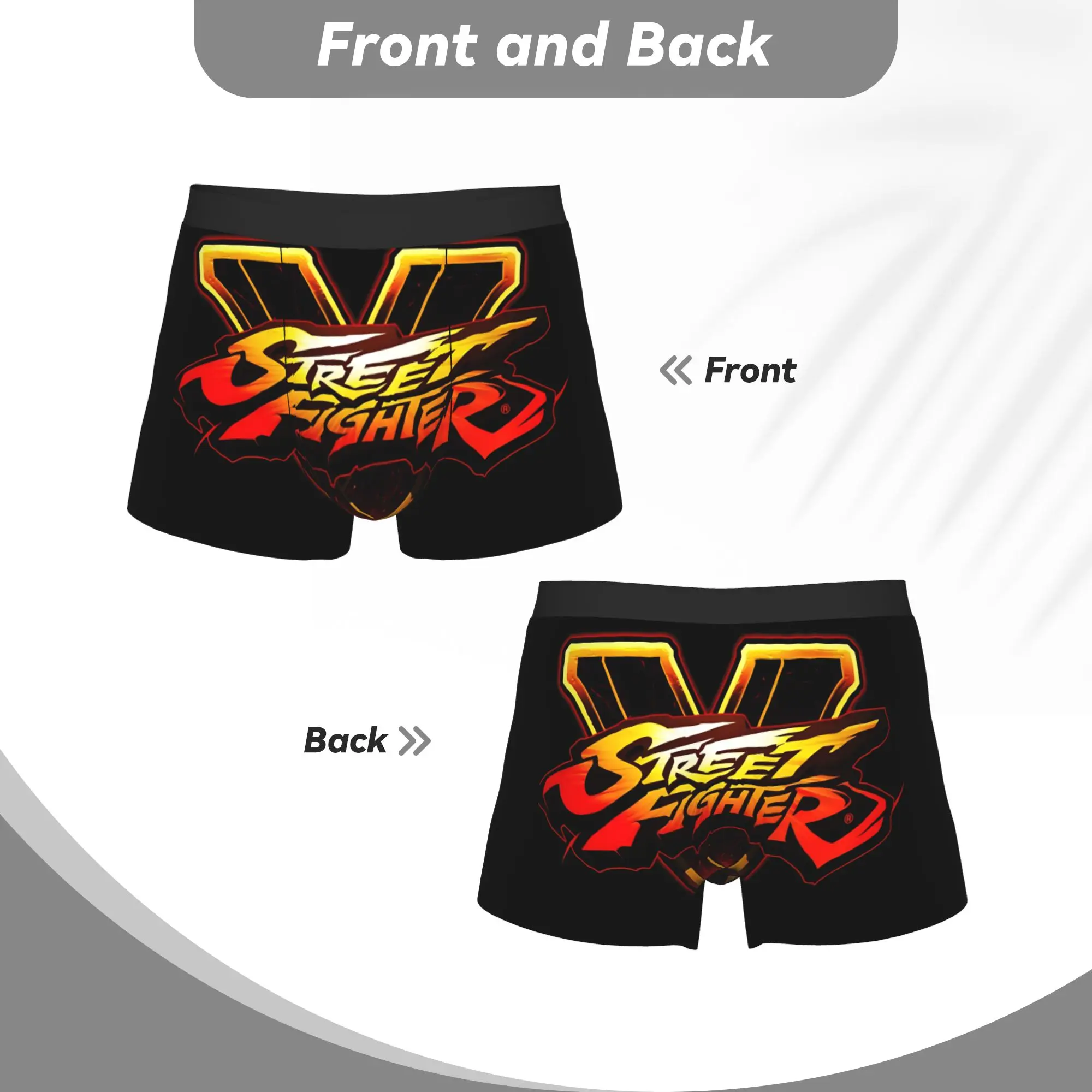 Фото Трусы Street Fighter V, дышащие трусики, мужское нижнее белье, шорты с принтом, трусы-боксеры №4