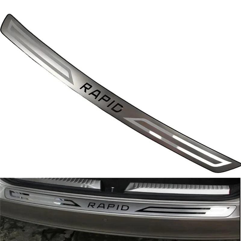 Для Skoda Rapid 2013-2019 автомобильный порог багажника из нержавеющей стали защита от