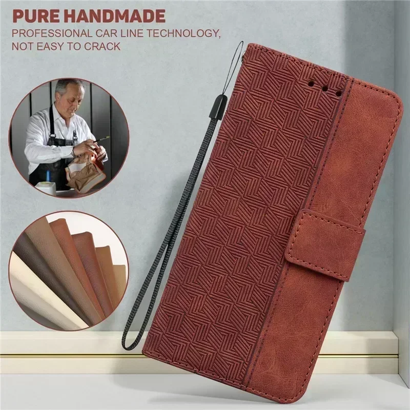 Фото S25FE Case for Samsung Galaxy S25 FE Magnetic Case for Samsung Galaxy S25 FE Fundas Geometric Textile Wallet Book Phone Cover №5