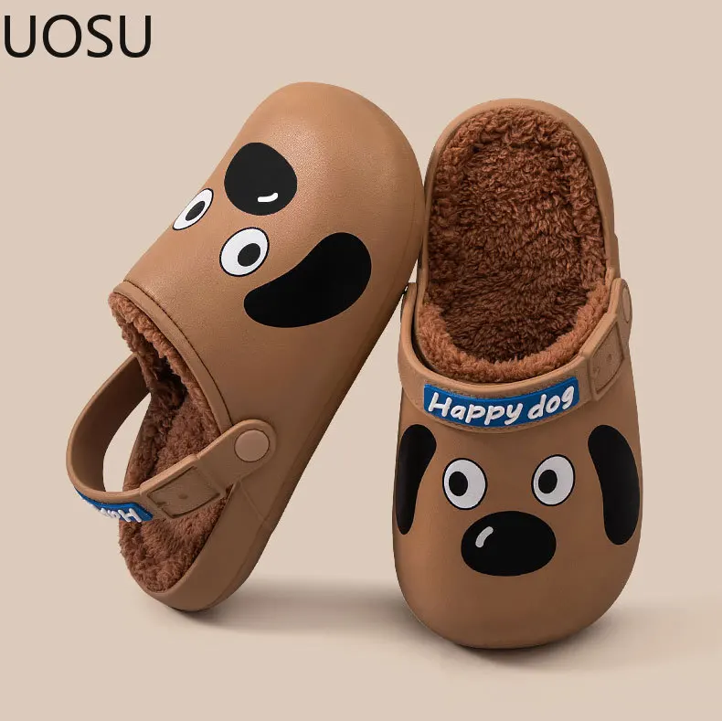 Зимние парные тапочки из ЭВА теплые плюшевые домашние модные универсальные