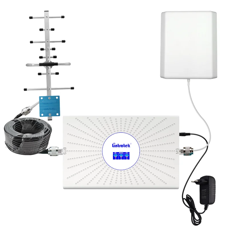 

LINTRATEK Repeaters Cell Phone Signal Repeater Tri Band AGC 900 1800 2100mhz Repeater,4g Signal Booster 900/1800/2100 Mhz 23 Dbm