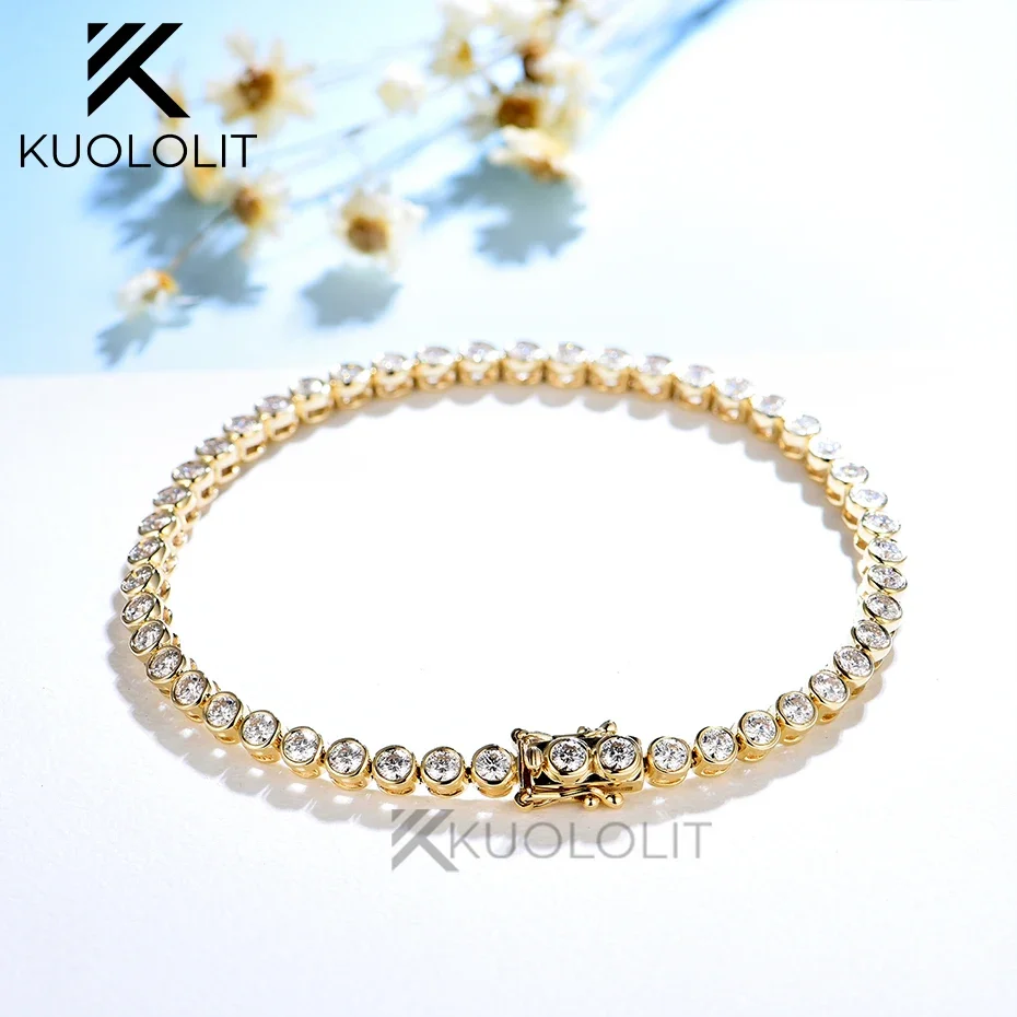 Женский теннисный браслет kuoloit Moissanite