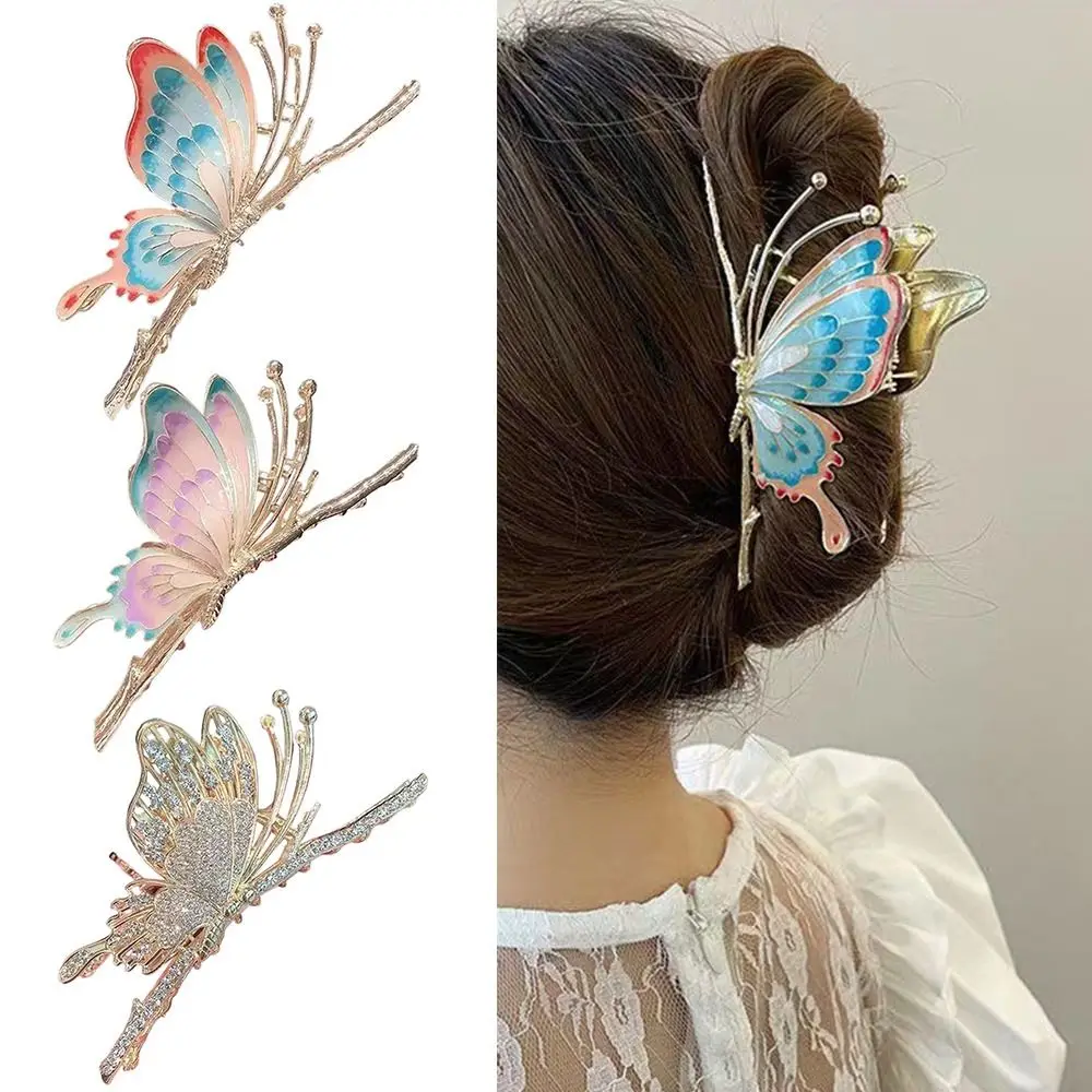 

Jewelry Party Accessories Elegant Headwear Barrettes Hair Claws Metal Hairgrip Hair Clips Painted Butterfly