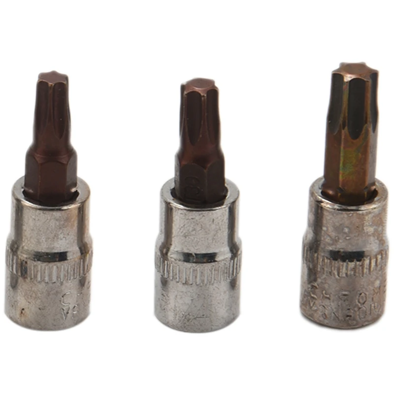 Набор из 8 головок Torx адаптер с квадратным приводом 1/4 дюйма T8 T10 T15 T20 T25 T27 T30 T40 S2