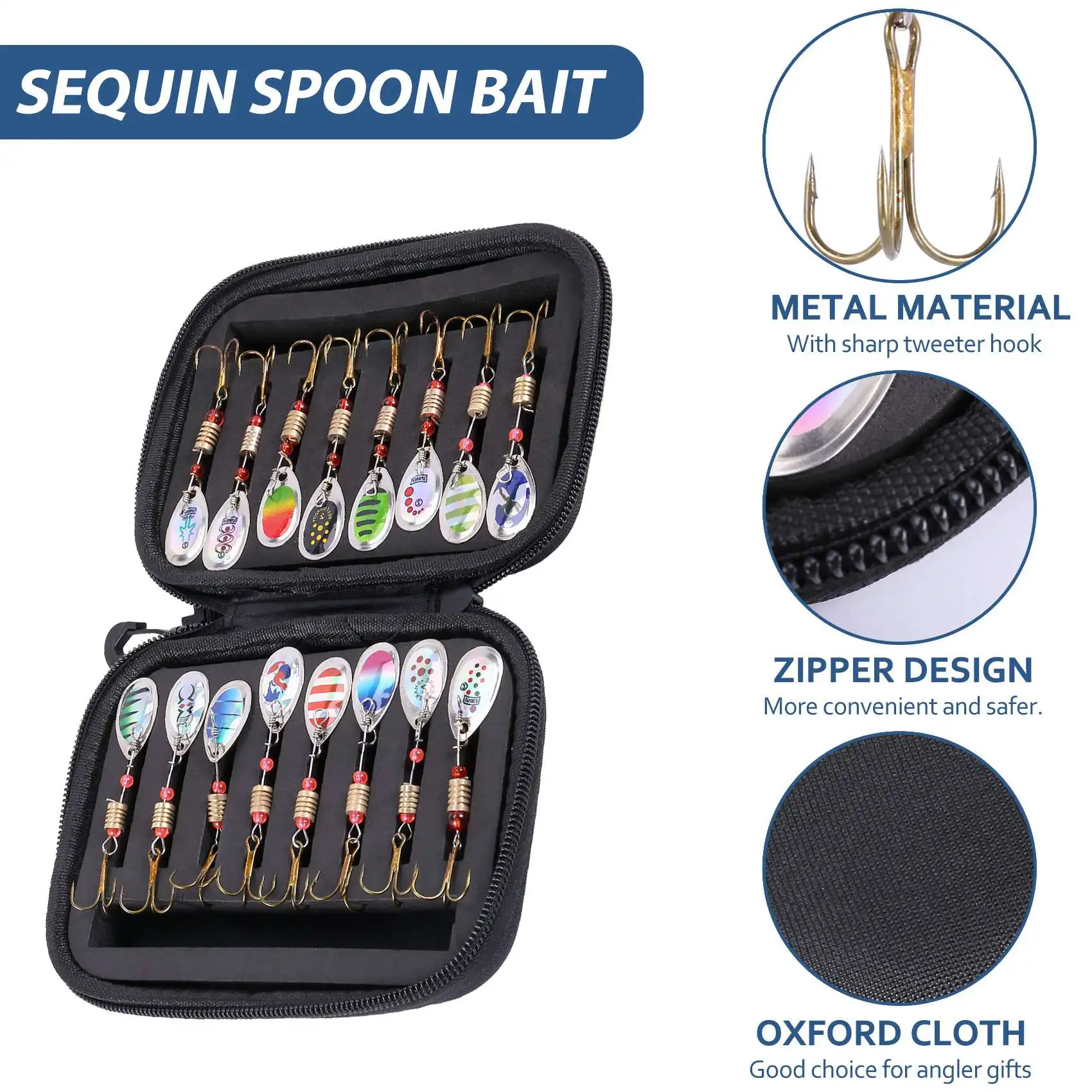 Набор рыболовных приманок 16 шт. блесна ложка рыболовные снасти для ловли окуня