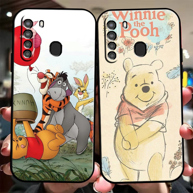 

Disney Cartoon Winnie Bear Phone Case For Samsung Galaxy A32 4G 5G A51 4G 5G A71 4G 5G A72 4G 5G Funda Silicone Cover Black