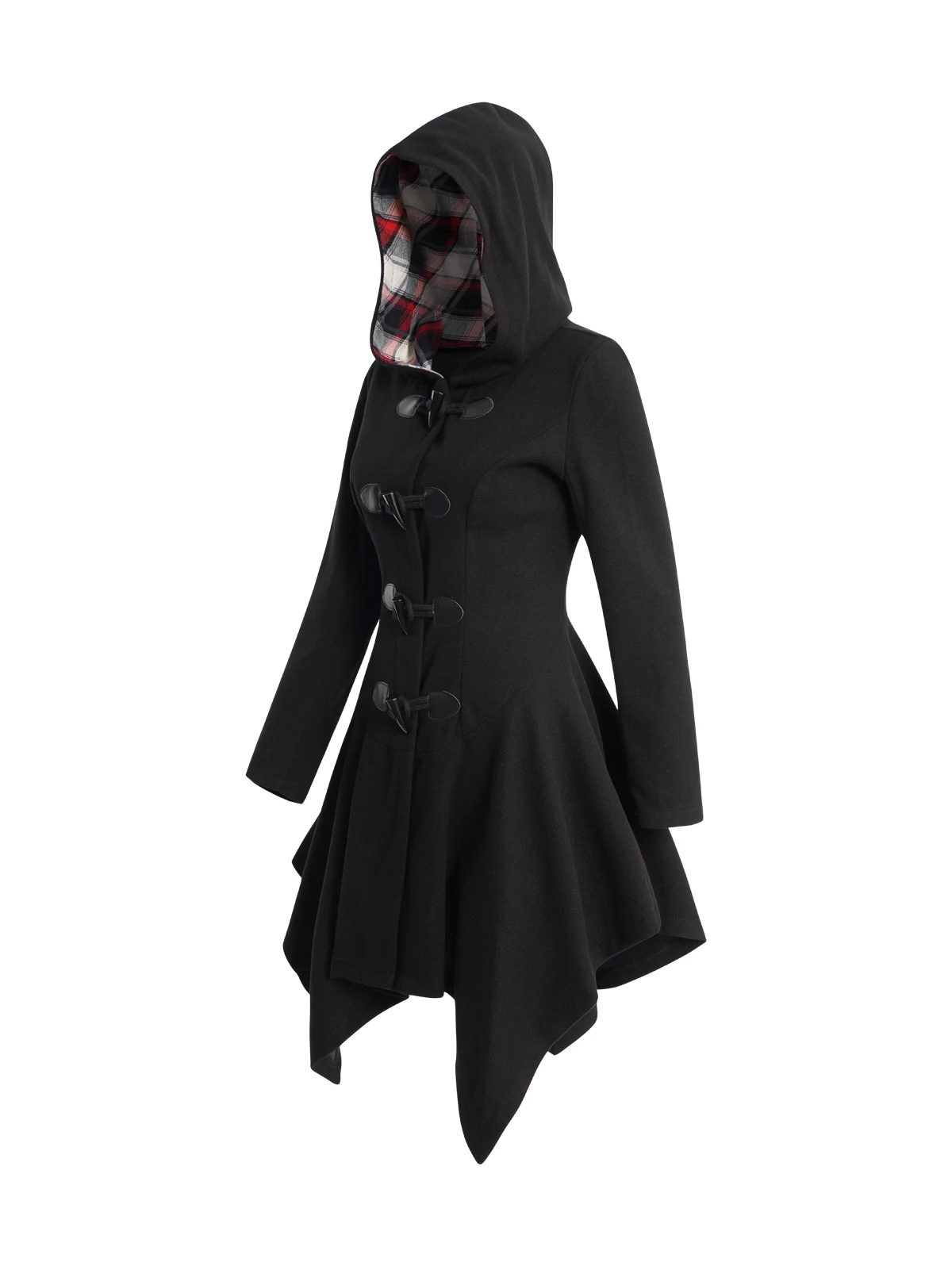 Dressfo 2024 модное женское черное пальто Топы с капюшоном рогами переключающееся