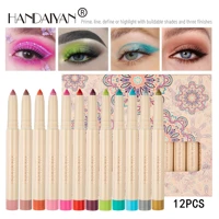 12 colors eyeshadow liner makeup pencil double head with sharpener eye shadow stick rainbow earth color eye shadow liner makeup