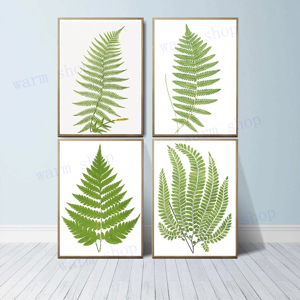 Женские плакаты и принты леди зеленые листья холст живопись ботанические