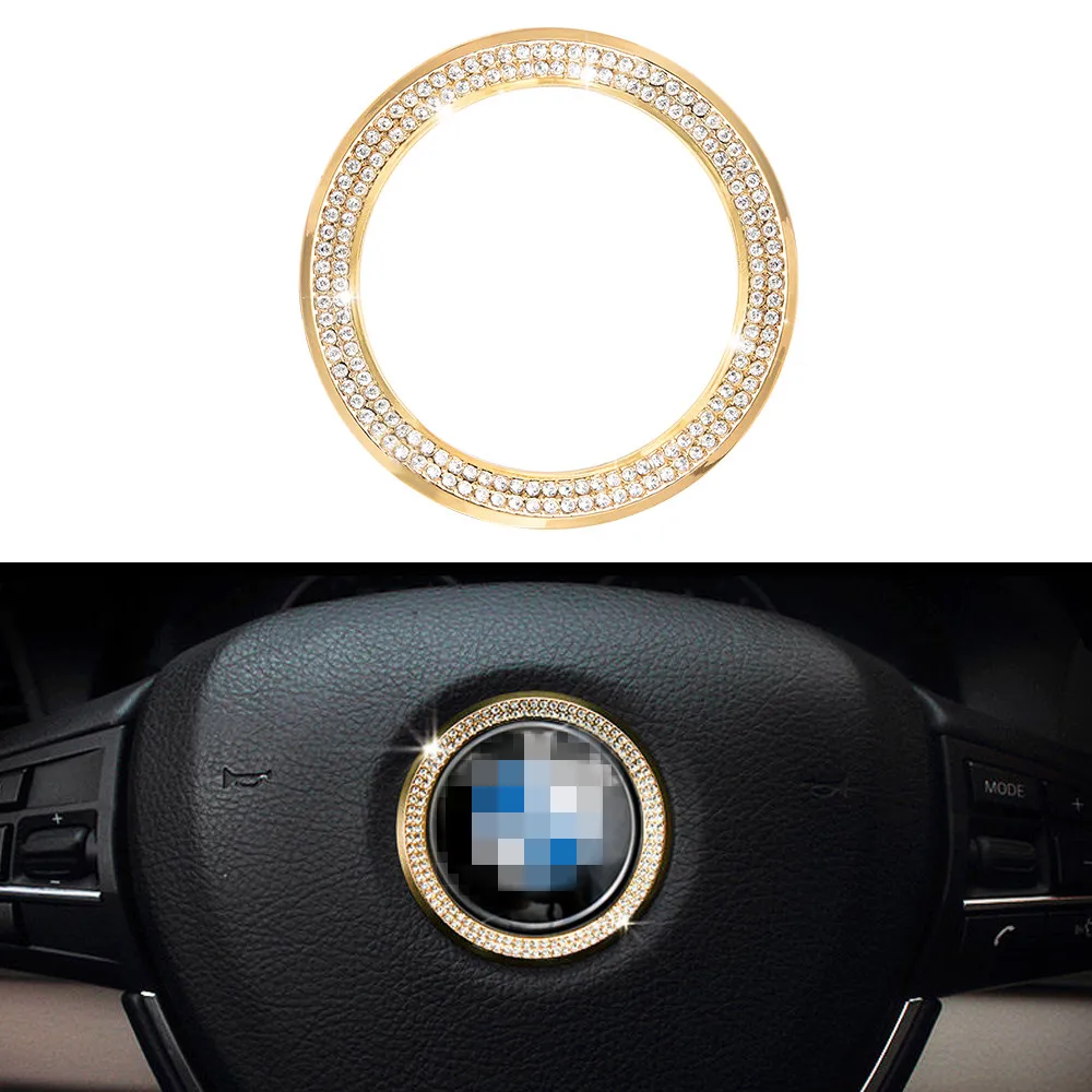 

Accessories for BMW Steering Wheel LOGO Cap Covers Decal Stickers Bling Interior Visors Decorations 3 4 5 6 Series X3 X5 Crystal