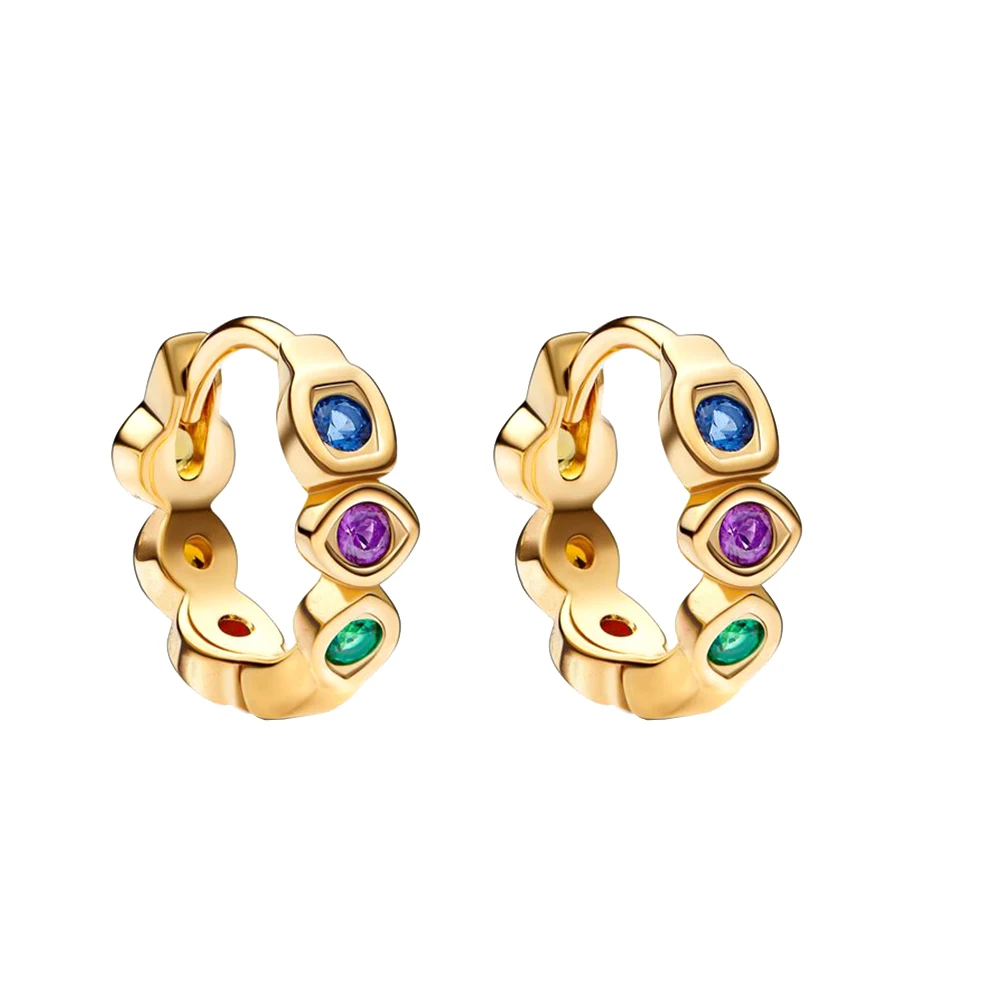 

Infinity Stones Hoop Earrings 14k Gold-plated unique Metal Blend fit Pandora for Women Trendy Jewelry Birthday Gift