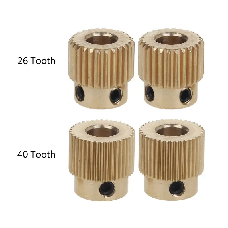 

26 / 40 Tooth Teeth Brass Drive Gear Feeding Gear Wheel for 3D Printer Extruder Dropship