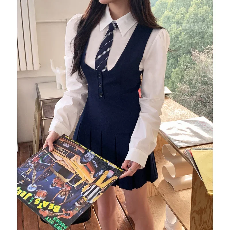 Новинка 2023 Женская белая рубашка в стиле преппи с воротником Топ для платьев