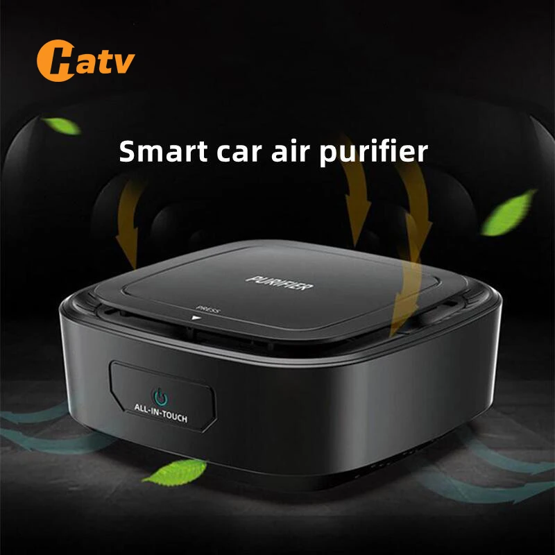 

HATV Portable Car Air Purifiers HEPA Filter Negative Ion Deodorizer Mini Home Air Cleaner Remove Smoke Dust Odor Formaldehyde