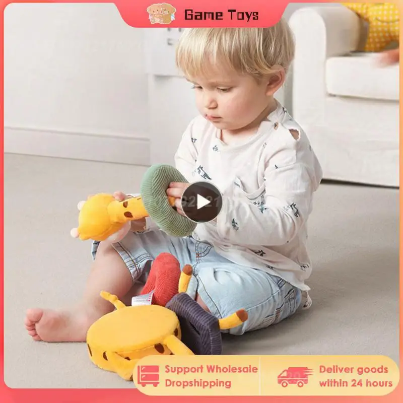 

Children's Plush Toy Educational Cute Giraffe Stacking Ring Puzzle Doll Game For Infant Kids Soft Stuffed Animals Stacking Toys