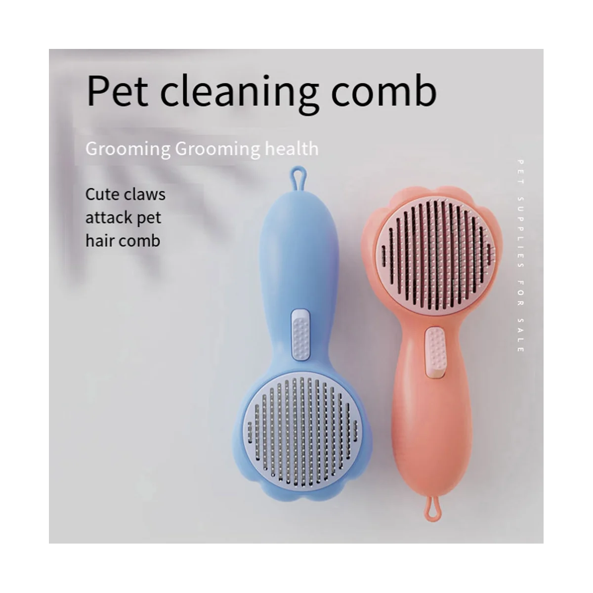 

Cats Grooming Brush, Self-Cleaning Slicker Pet Brush for Pats, Dog Bath Brush for Shedding and Grooming Pink