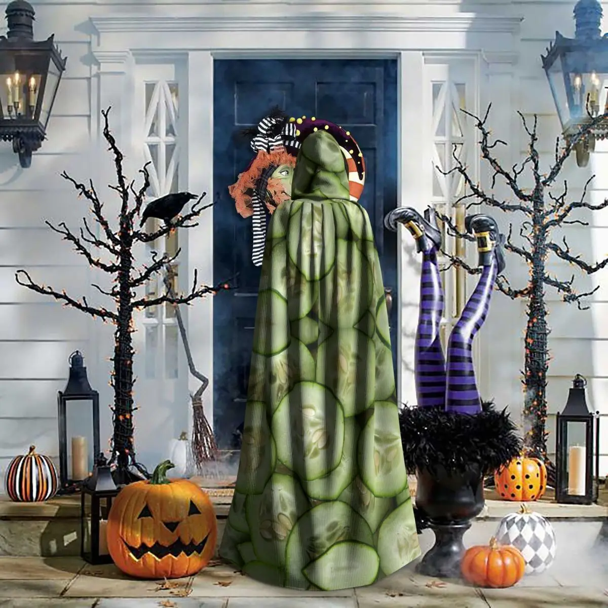 Огуречный плащ с капюшоном для Хэллоуина