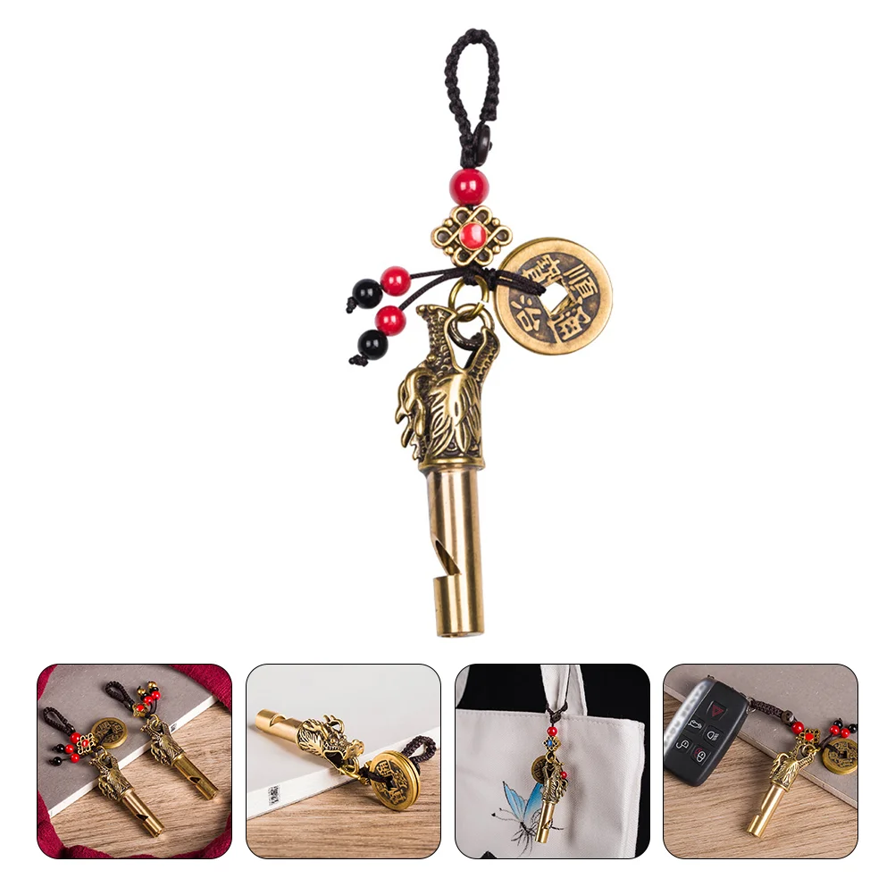 

1 Pc Keychain Outdoor Asking for Help Pendant Vintage Whistle Retro Whistle Brass Whistle for Outdoor