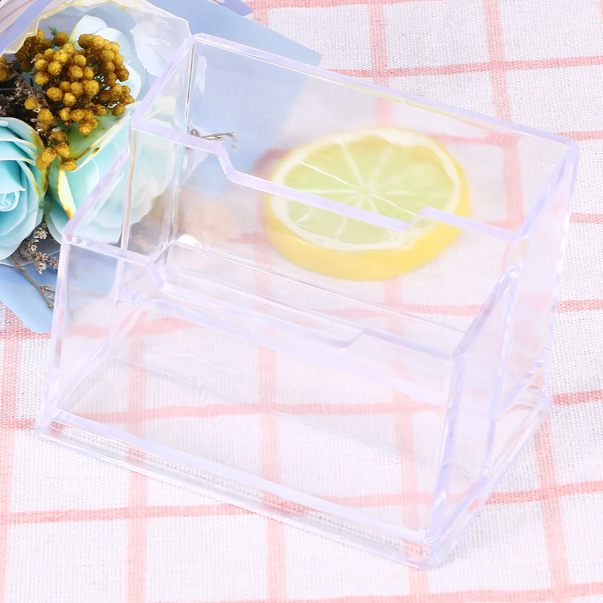 

Clear Acrylic Business Case Holder Desktop 2-Tier Note Display Stand Cards Organizer Office supplies accessories