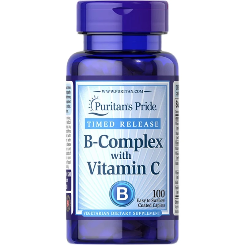 

1 Bottle Complex Vitamin B Family+vitamin C Sustained-release Tablets Promote Energy Metabolism Nervous System Function