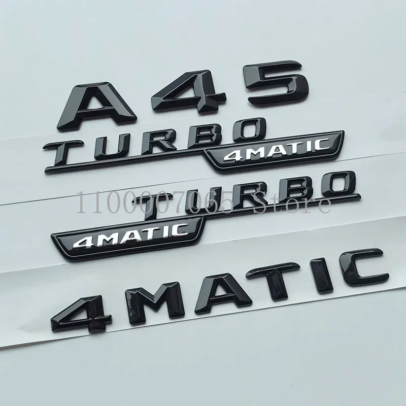 2015 глянцевые черные буквы A45 Turbo 4matic Верхняя фотография для Mercedes Benz AMG