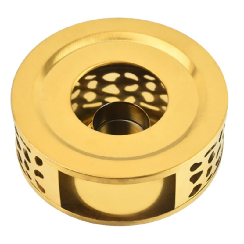 

Teapot Warmer, Brushed Stainless Steel Tea Warmer with Tealight Holder Gold